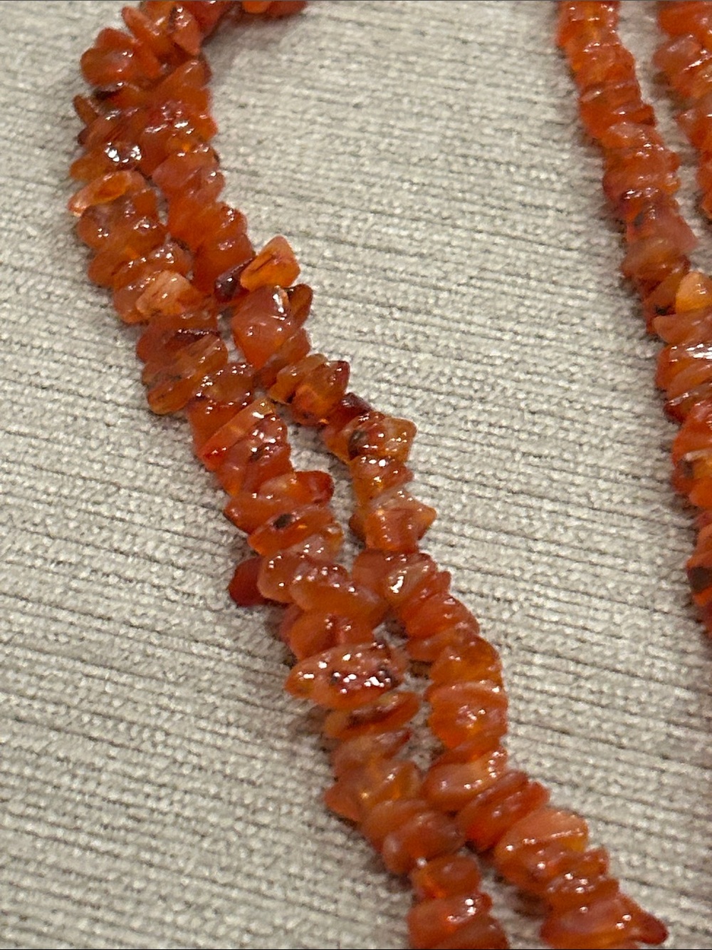 Orange Carnelian stone Chip Necklace - Women Jewelry image 3